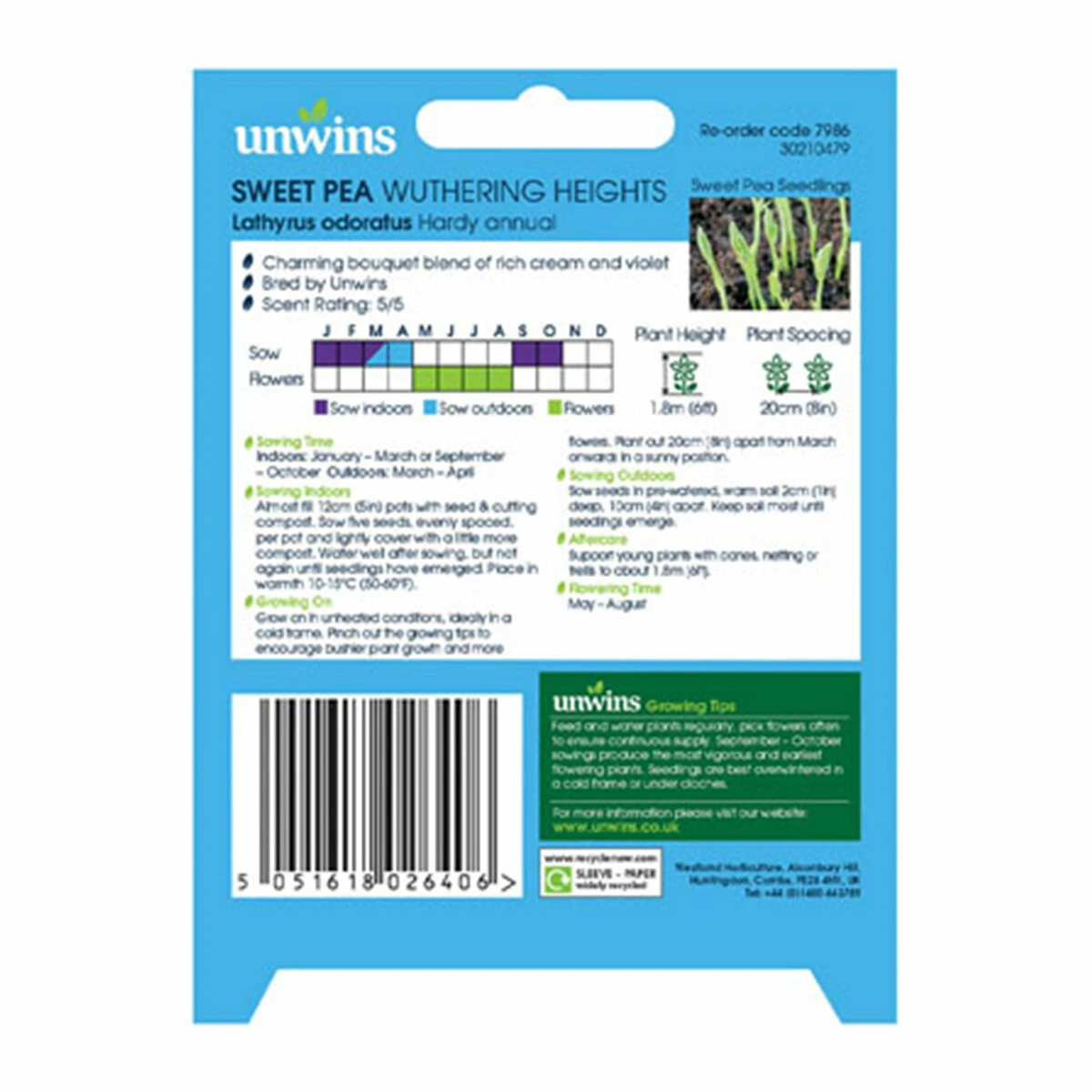 Unwins Sweet Pea Wuthering Heights 2 Unwins Sweet Pea Wuthering Heights - Billede 2