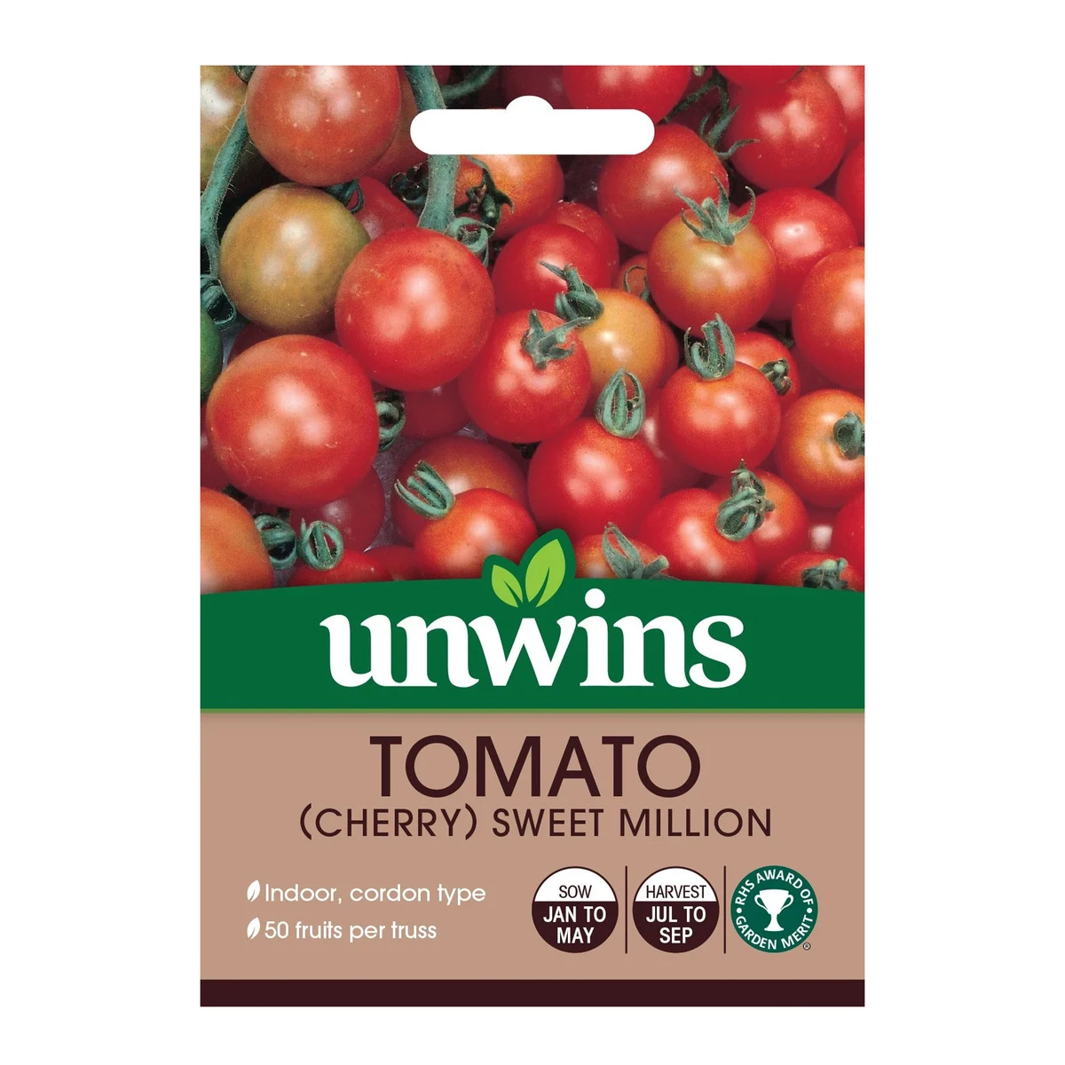 Unwins Unwin Seed Tomato (Cherry) Sweet Million 1 Unwins Unwin Seed Tomato (Cherry) Sweet Million