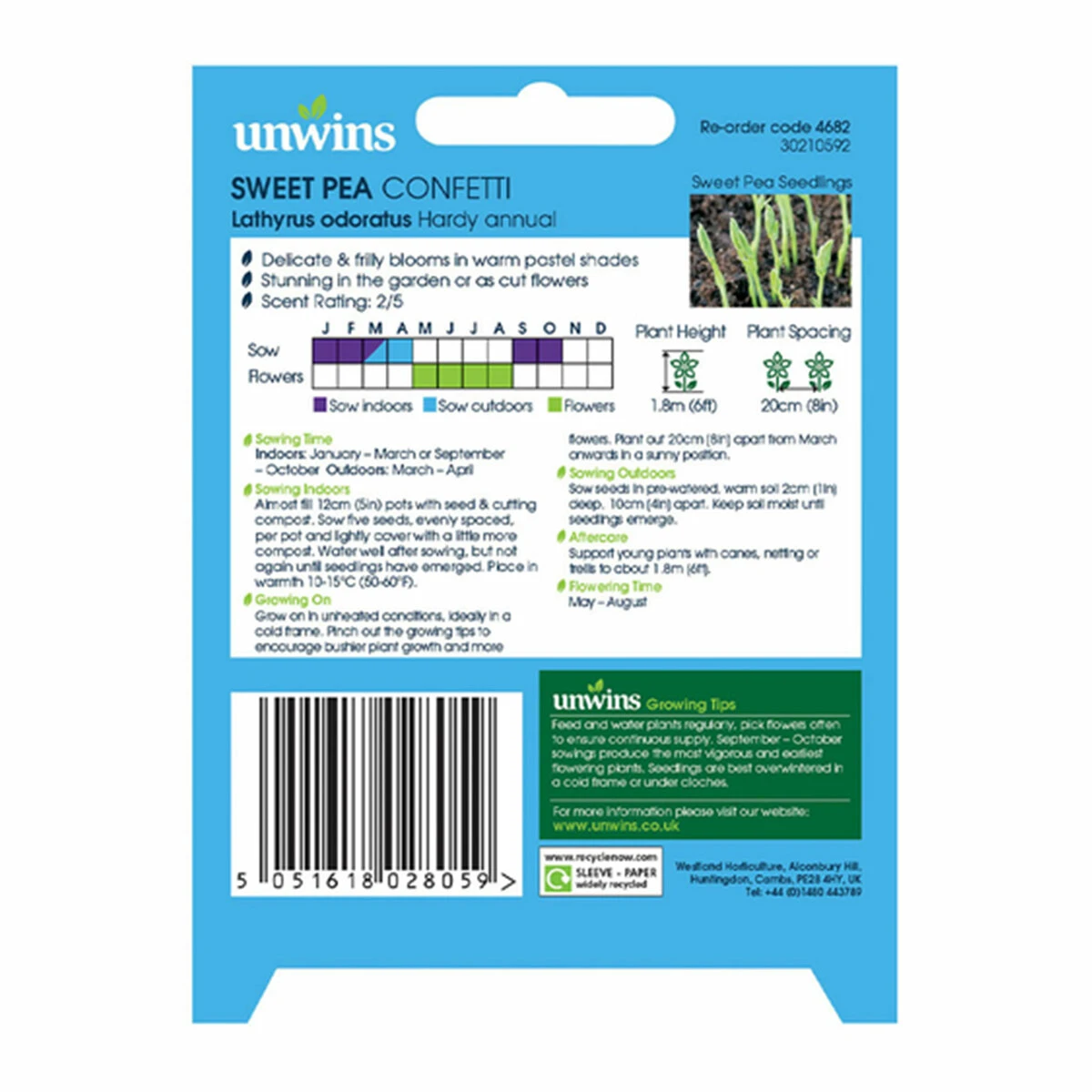 Unwins Sweet Pea Confetti Seeds 2 Unwins Sweet Pea Confetti Seeds - Billede 2