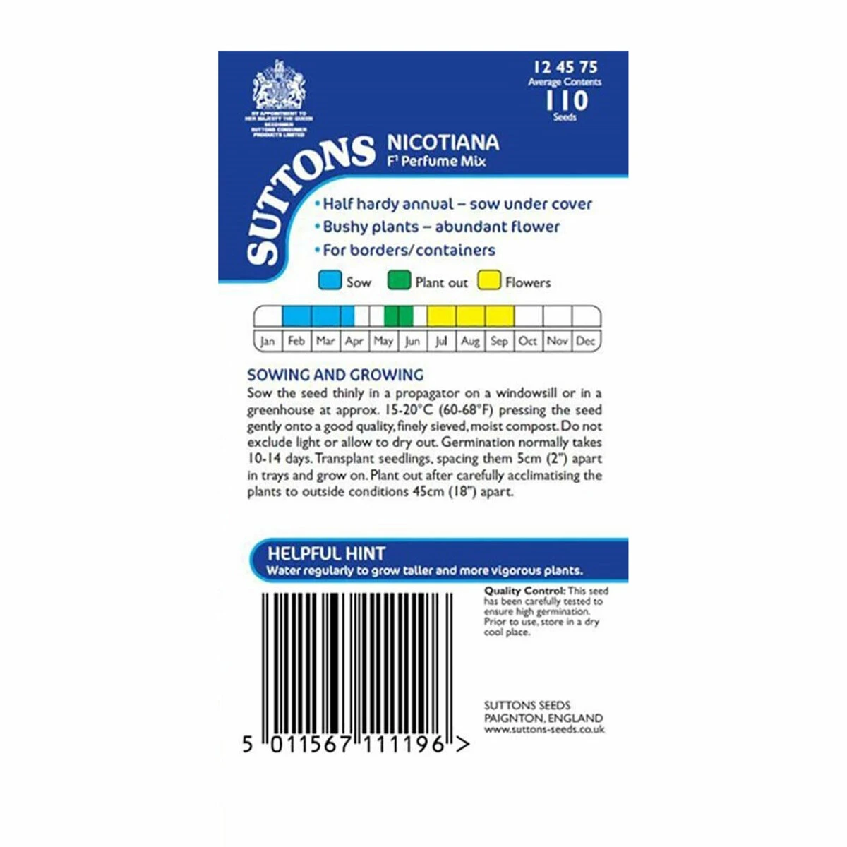 Suttons Seeds Suttons Seed Nicotiana Perfume Mix F1 1 Suttons Seeds Suttons Seed Nicotiana Perfume Mix F1