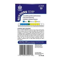 Suttons Seeds Suttons Seed Petunia Skyline Mix -Kent &amp Stowe butik 9091877 rightoffront 1200Wx1200H