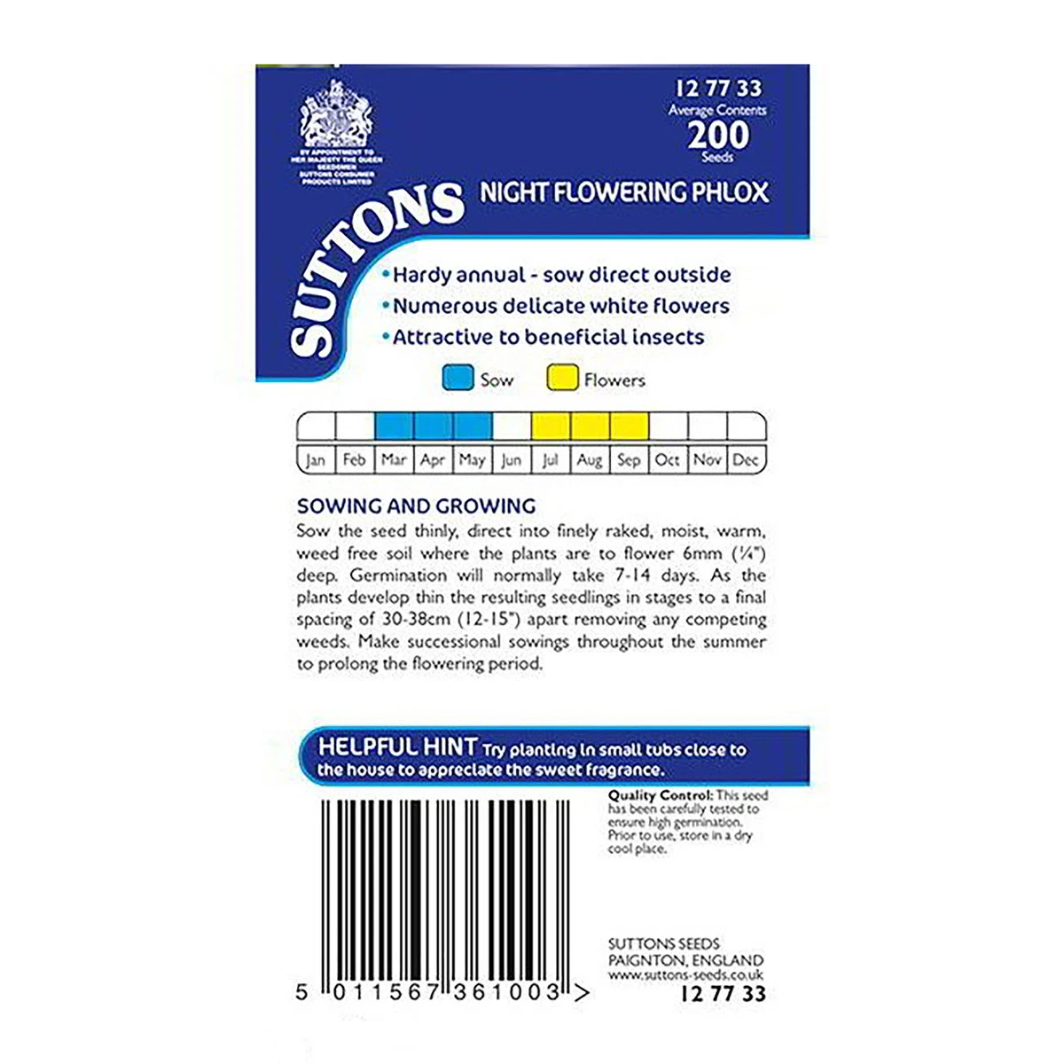 Suttons Seeds Suttons Seed Night Flowering Phlox. 2 Suttons Seeds Suttons Seed Night Flowering Phlox. - Billede 2