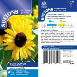Suttons Seeds Suttons Seed Sunflower Suntastic Yellow