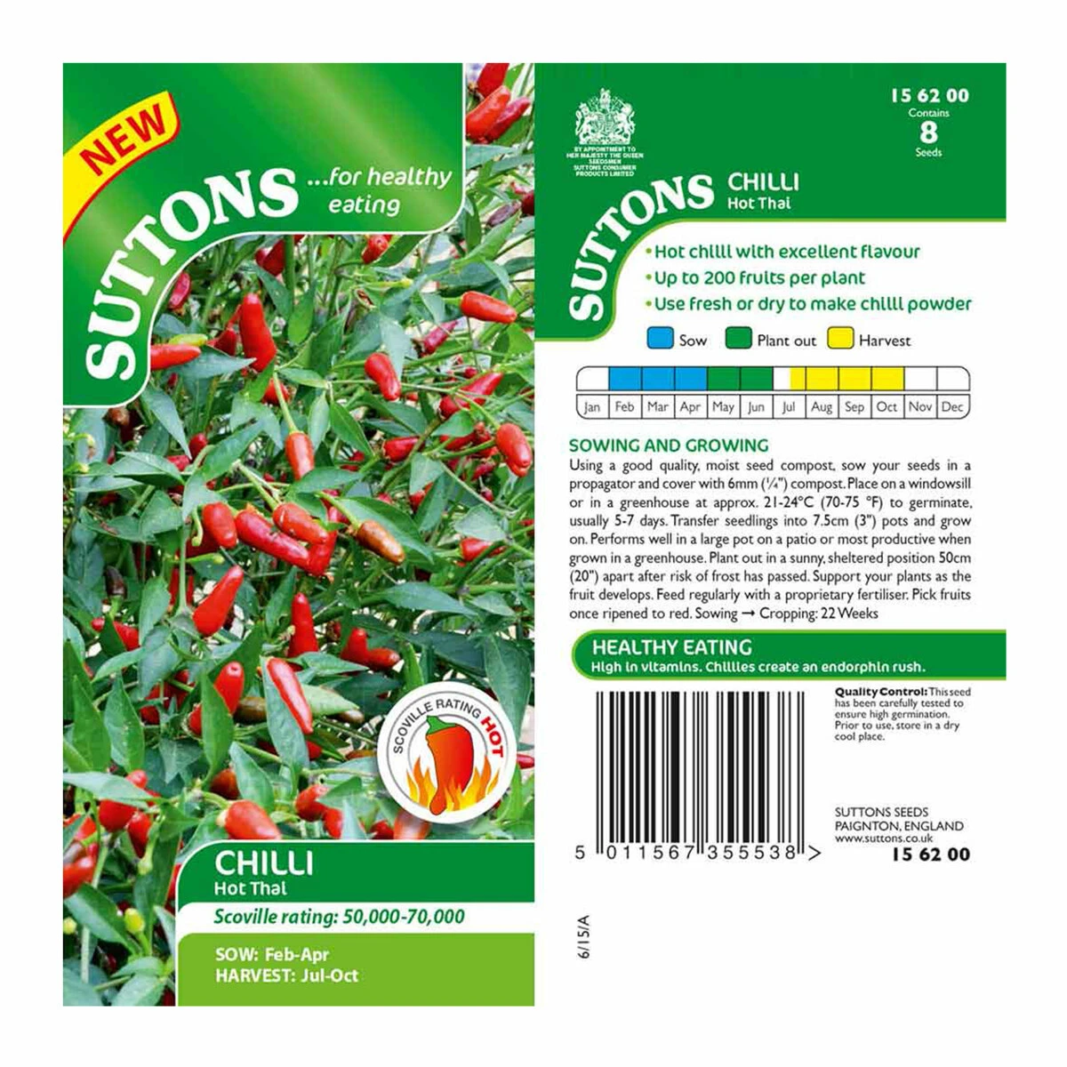 Suttons Seeds Chilli Pepper Hot Thai 1 Suttons Seeds Chilli Pepper Hot Thai