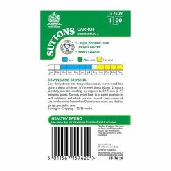 Suttons Seeds Sutton Seeds Carrot Autumn King 2