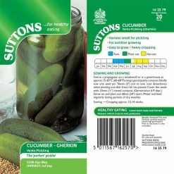 Suttons Seeds Suttons Seed Cucumber Seeds - Venlo Pickling (Gherkin)
