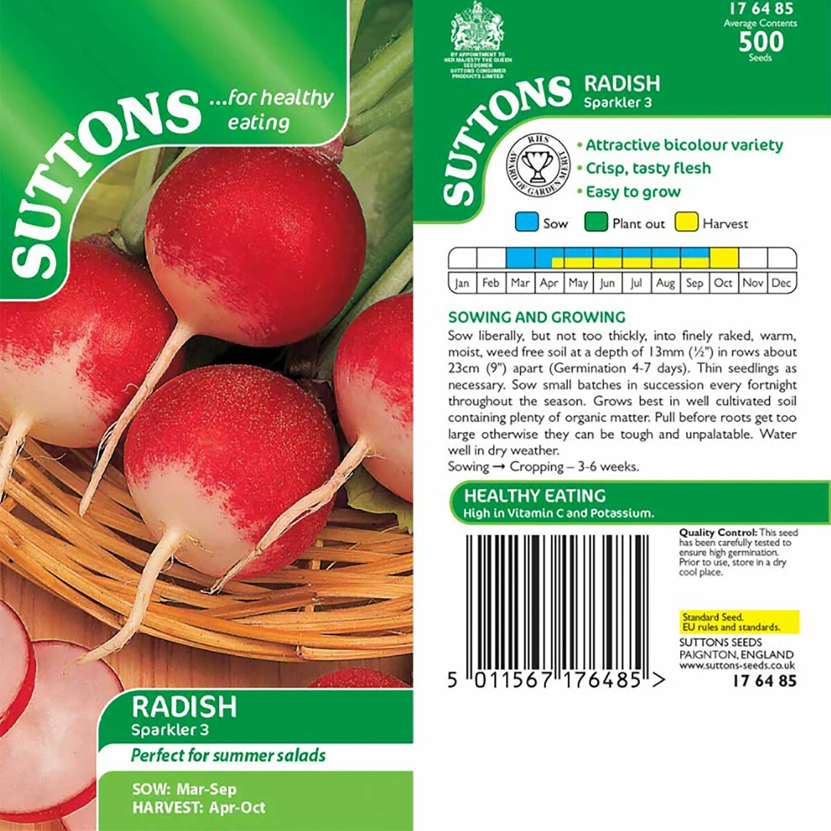 Suttons Seeds Suttons Seed Radish Seeds - Sparkler 3 1 Suttons Seeds Suttons Seed Radish Seeds - Sparkler 3