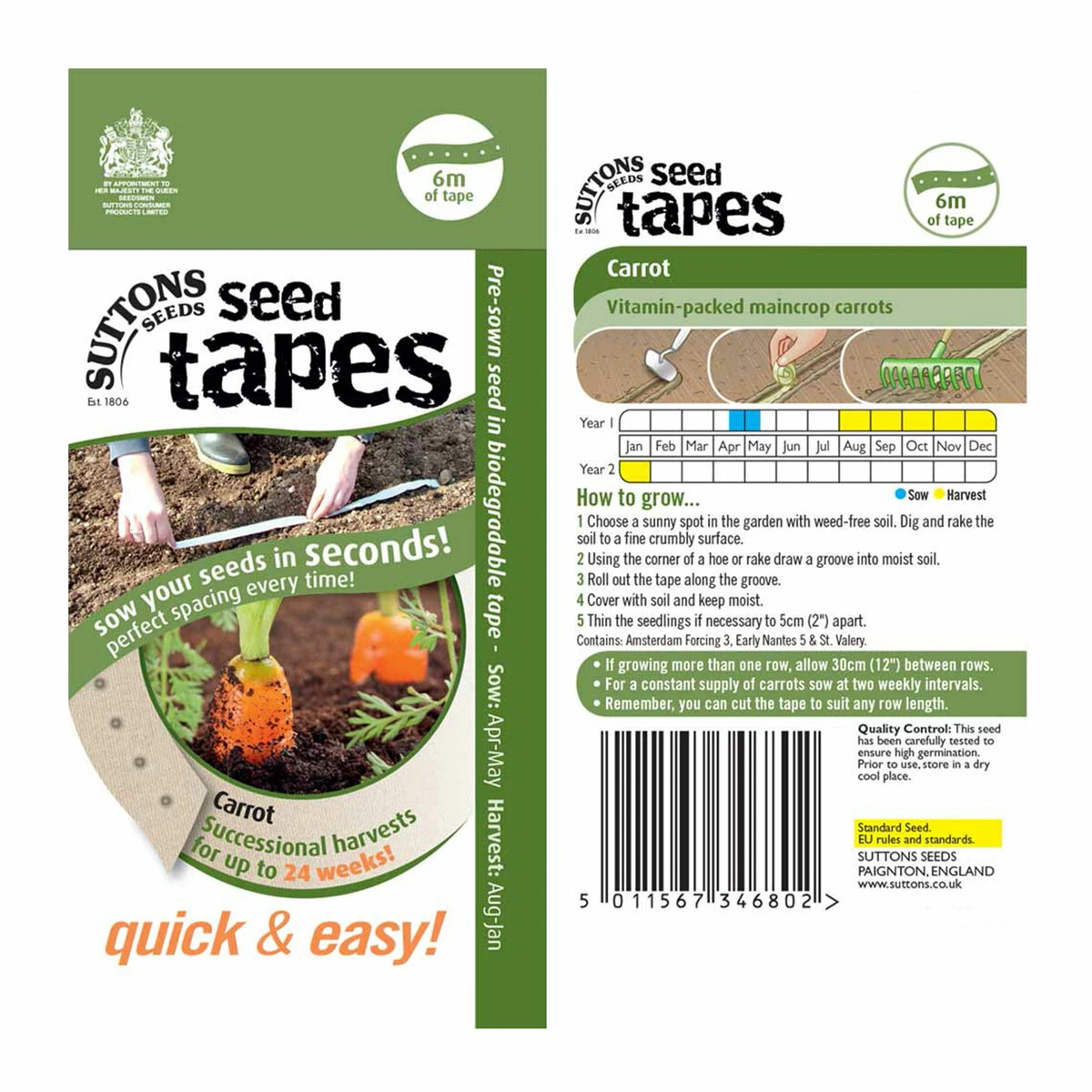 Suttons Seeds Sutton Seeds Seed Tape Carrot 1 Suttons Seeds Sutton Seeds Seed Tape Carrot