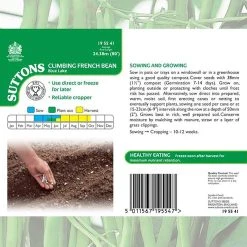Suttons Seeds Suttons Seed Climbing French Bean - Blue Lake 6 Suttons Seeds Suttons Seed Climbing French Bean - Blue Lake -Kent & Stowe butik 9092411 top 1200Wx1200H