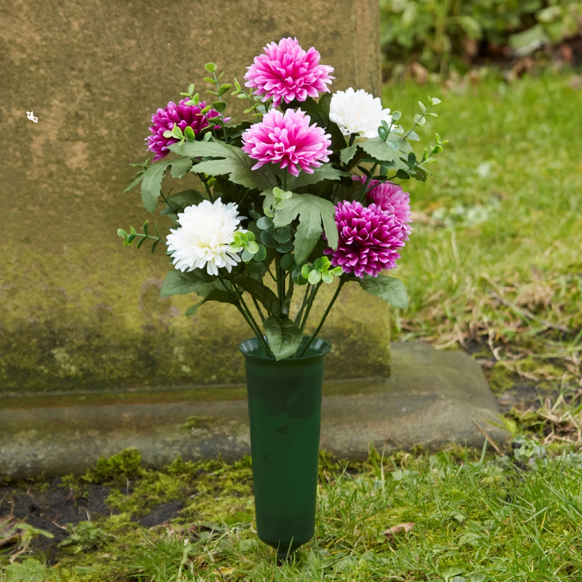 Grave Vase Pom And Boxwood 2 Grave Vase Pom And Boxwood - Billede 2