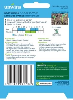 Unwins Wildflower Cornflower Seeds