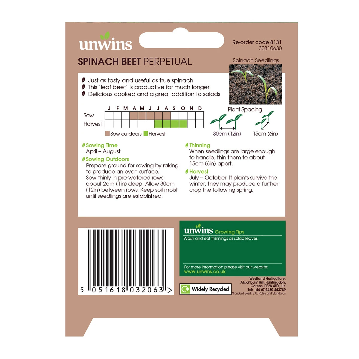 Unwins Spinach Beet Perpetual Seeds 1 Unwins Spinach Beet Perpetual Seeds