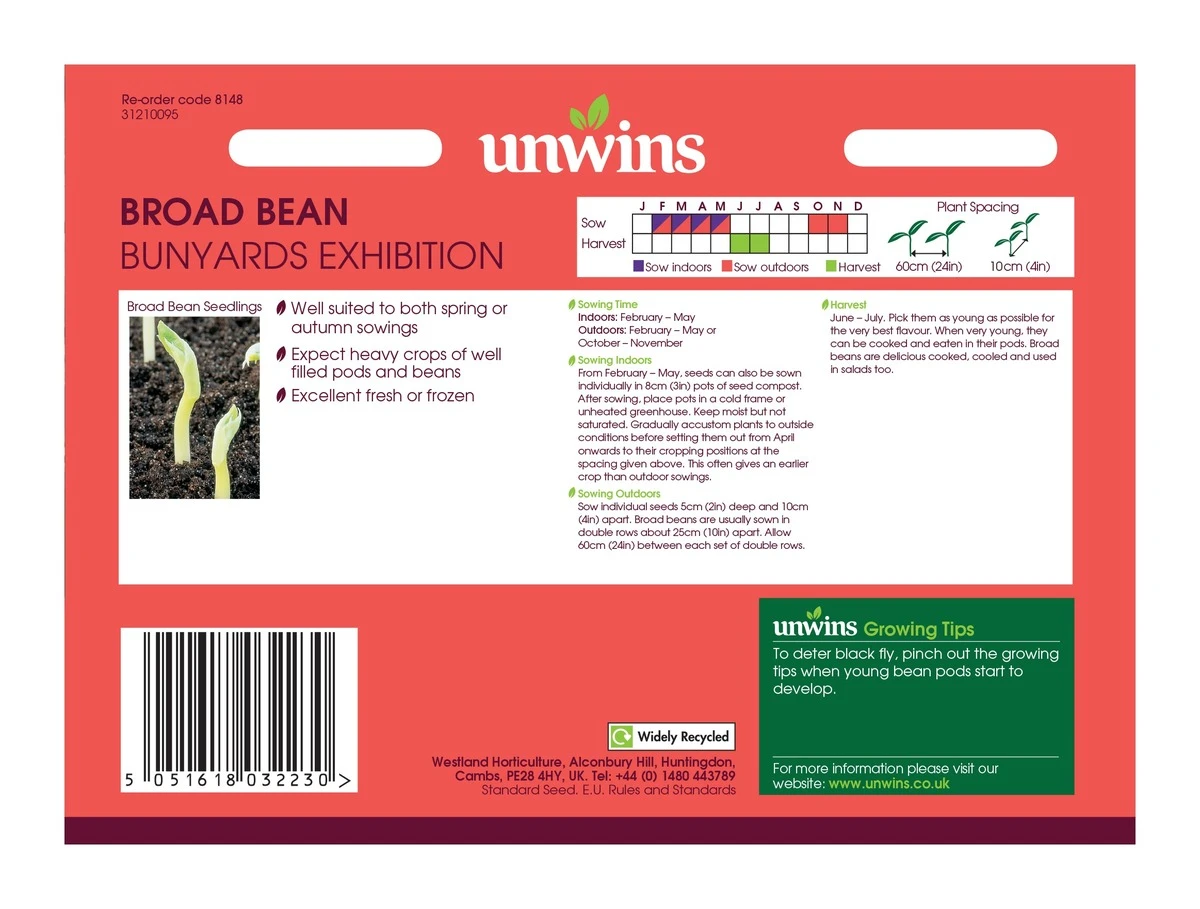 Unwins Bunya Broad Bean Exhibition Seeds 1 Unwins Bunya Broad Bean Exhibition Seeds