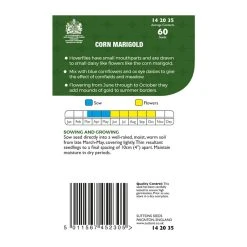 Suttons Seeds Suttons P & P Corn Marigold