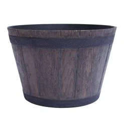 Brown Whiskey Barrel Planter 37cm