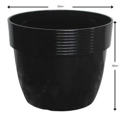 Black Bamboo Rim Planter 33cm