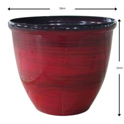 Red Oriental Planter 28cm