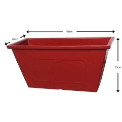Red Window Trough Planter 20x23x48cm