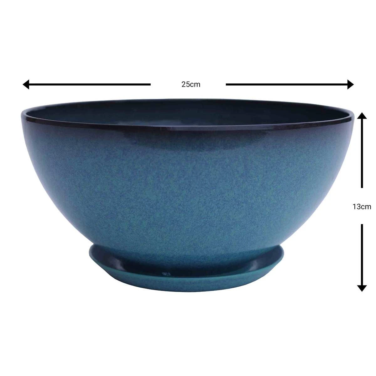 Blue Bowl Planter 25cm 1 Blue Bowl Planter 25cm