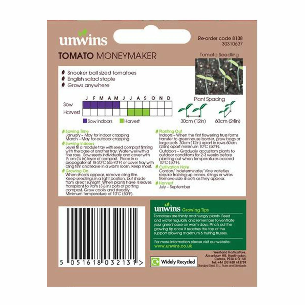 Unwins Seed Tomato Moneymaker 1 Unwins Seed Tomato Moneymaker