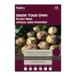 Taylors Purple Eyed Seedling Second Early Seed Potatoes 10 Pack