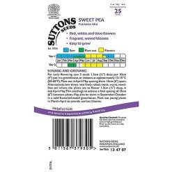 Suttons Seeds Suttons Seed Sweet Pea Patriotic Mix 5 Suttons Seeds Suttons Seed Sweet Pea Patriotic Mix -Kent & Stowe butik 9111773 back 1200Wx1200H