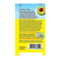 Suttons Seeds Suttons Seed Fun To Grow Sunflower Titan