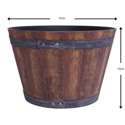 Oak Whiskey Barrel Planter
